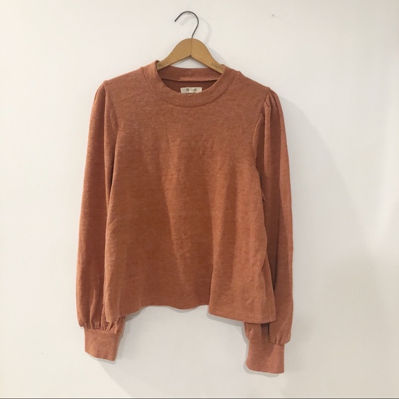 Madewell Sweaters - Madewell Puff Sleeve Mockneck burnt orange top